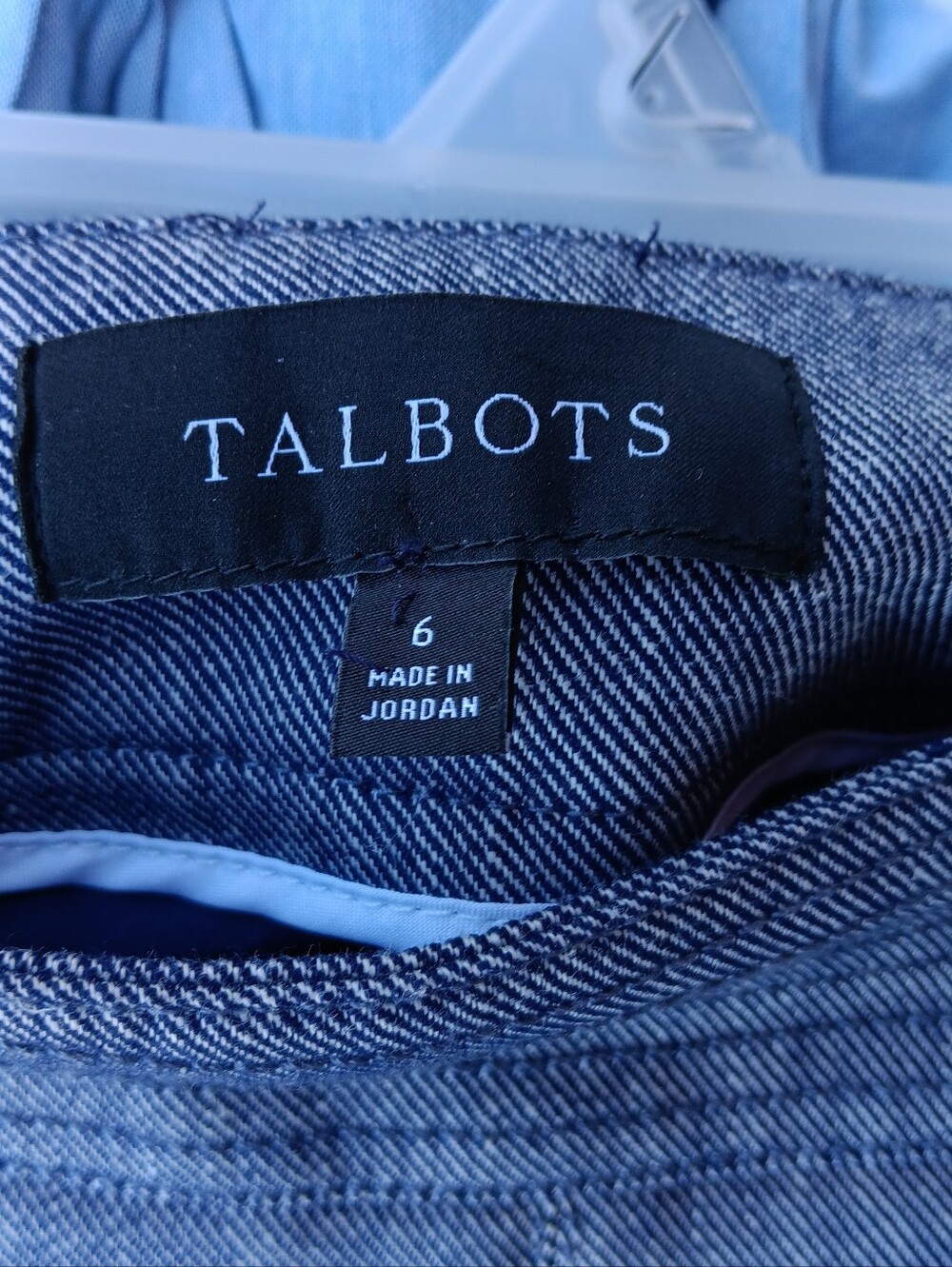 Talbots Chambray Blue A-Line Skirt with White Buttons - Picture 3 of 4